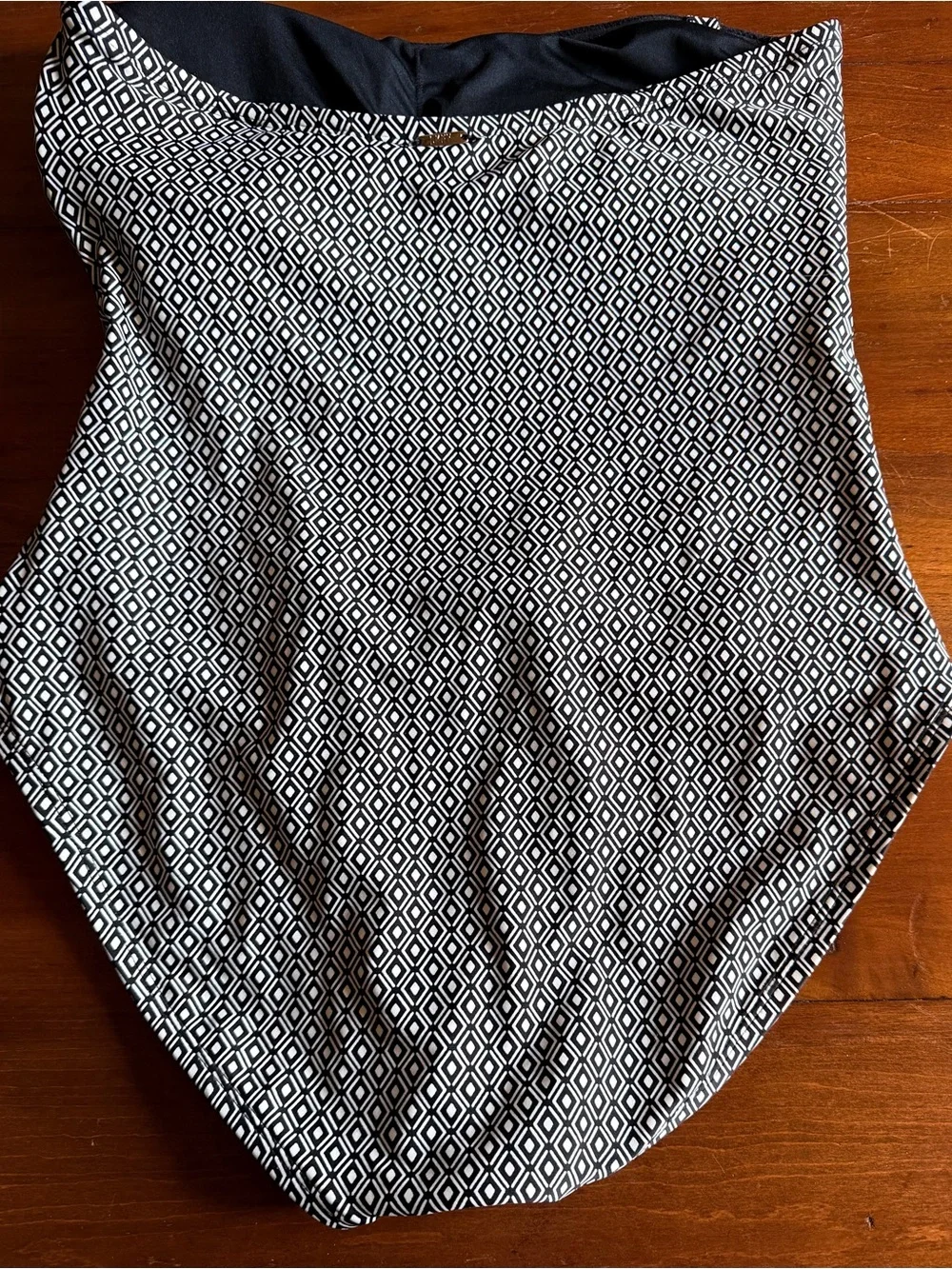 DKNY Women’s Black & White Diamond One-Piece Swimsuit - Picture 2 of 6
